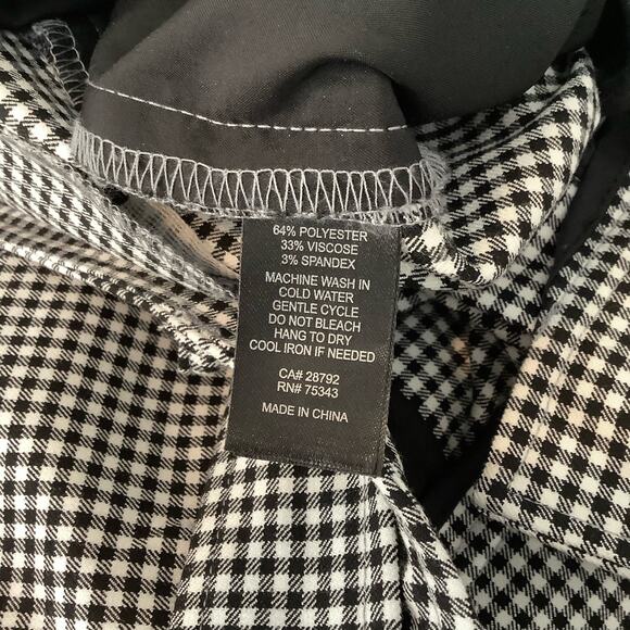 Joie Black And White Gingham Trouser Pants Waist Tie Belted 10 - Picture 10 of 10